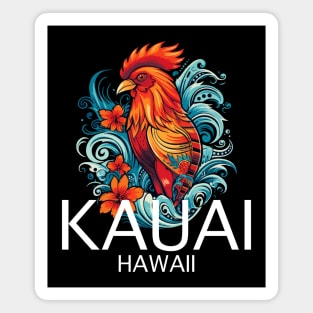 Kauai Hawaii - Rooster (with White Lettering) Magnet